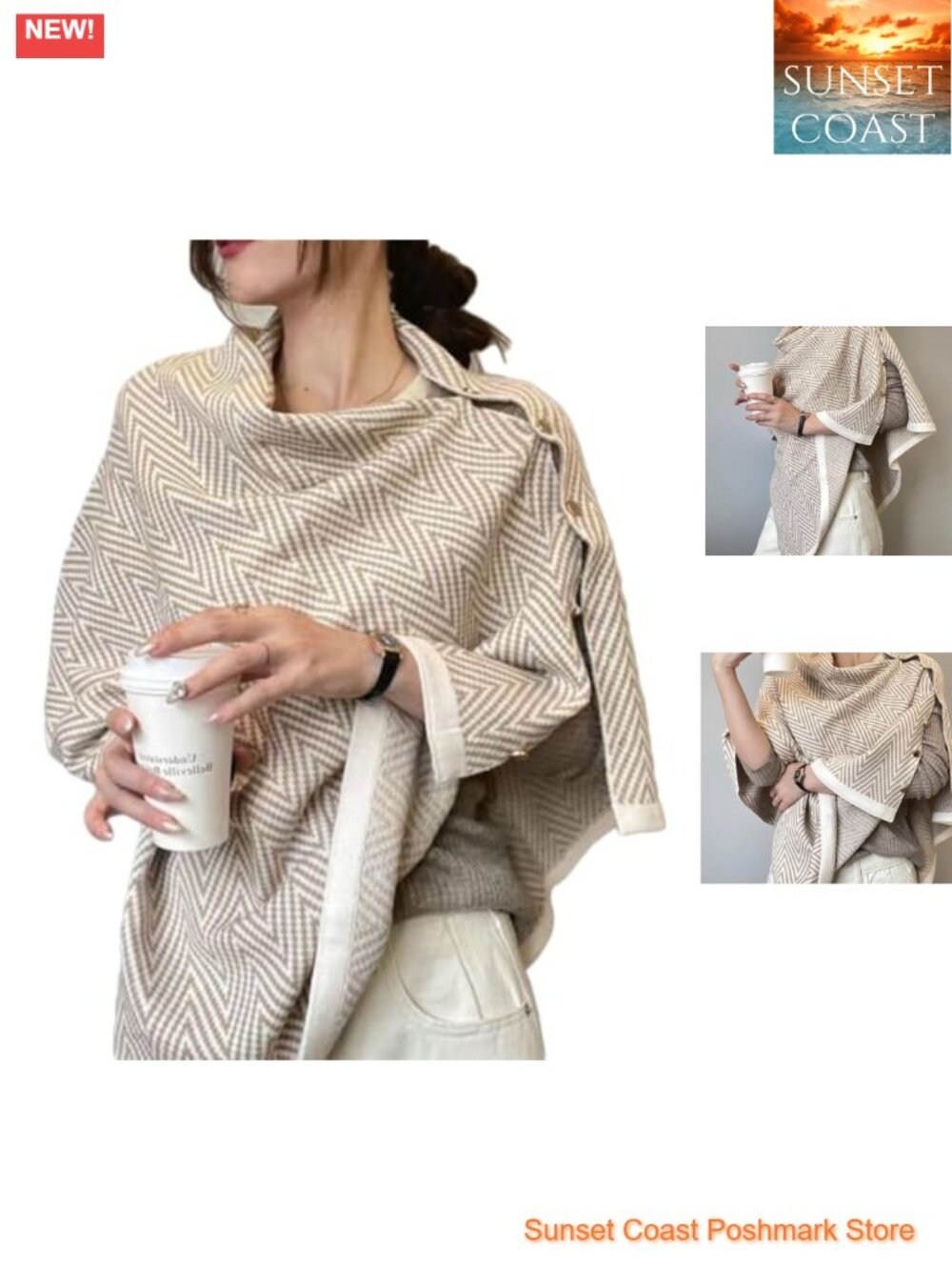Knitted Pashmina Shawl Wrap Cardigan Sweater Scarf for Women